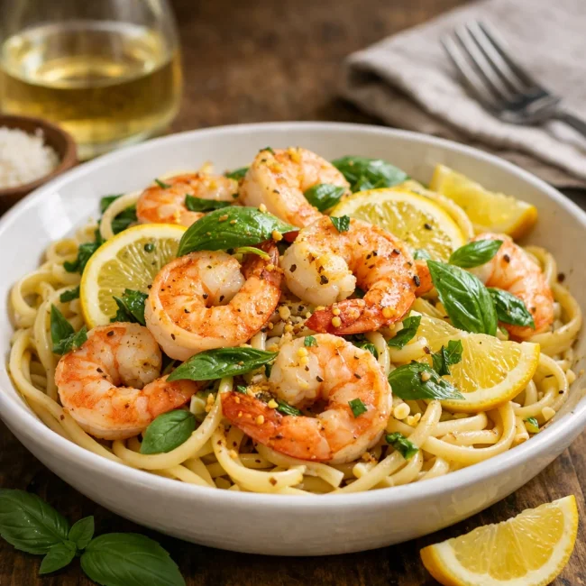 Lemon Basil Shrimp Scampi