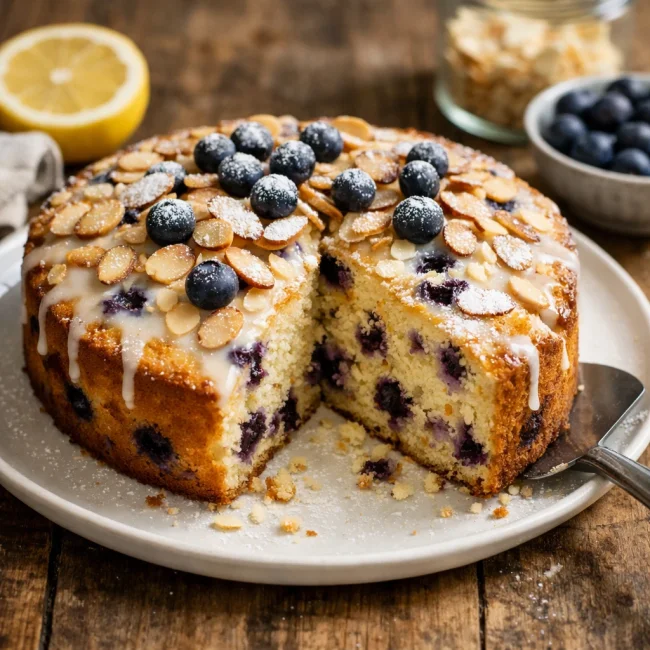 Lemon Blueberry Almond Cake