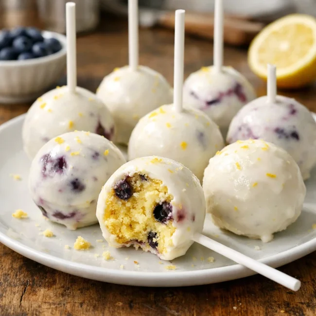 Lemon Blueberry Cake Pops
