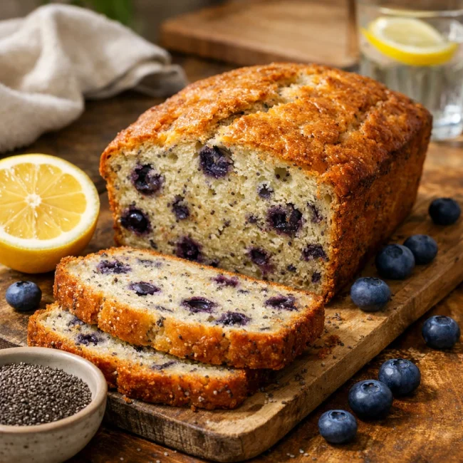 Lemon Blueberry Chia Seed Bread