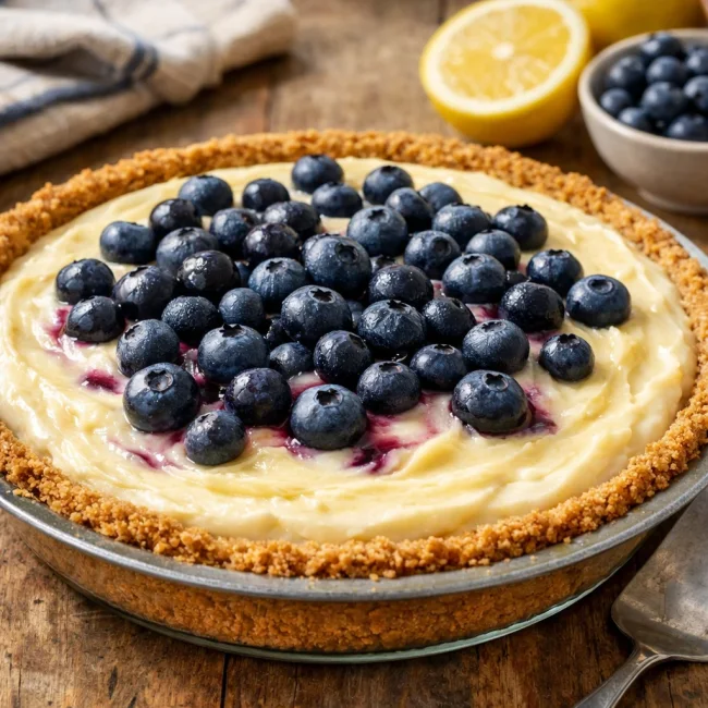 Lemon Blueberry Cream Cheese Pie