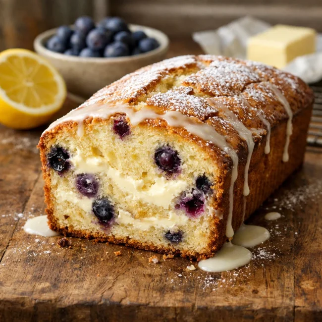 Lemon Blueberry Cream Cheese Pound Cake