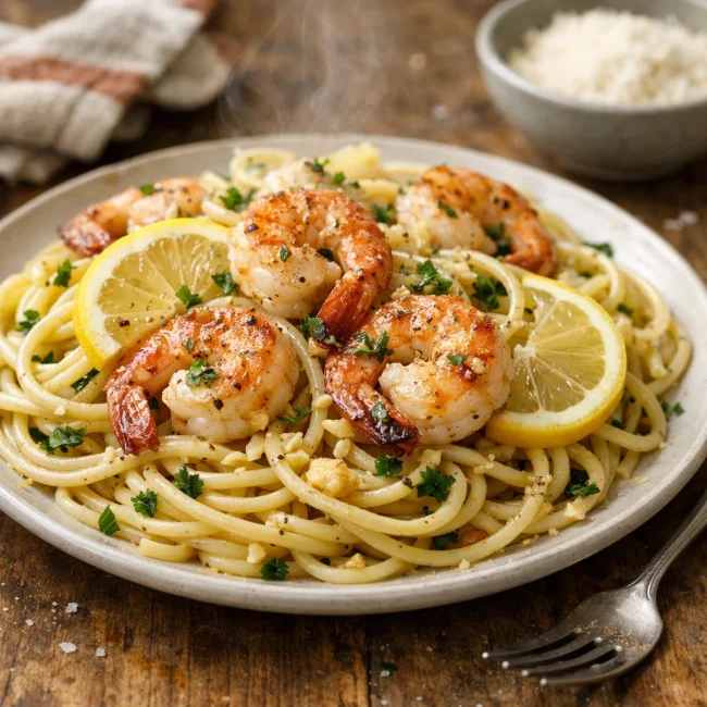 Lemon Garlic Butter Shrimp Pasta