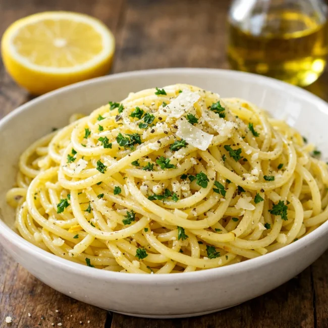 Lemon Garlic Spaghetti