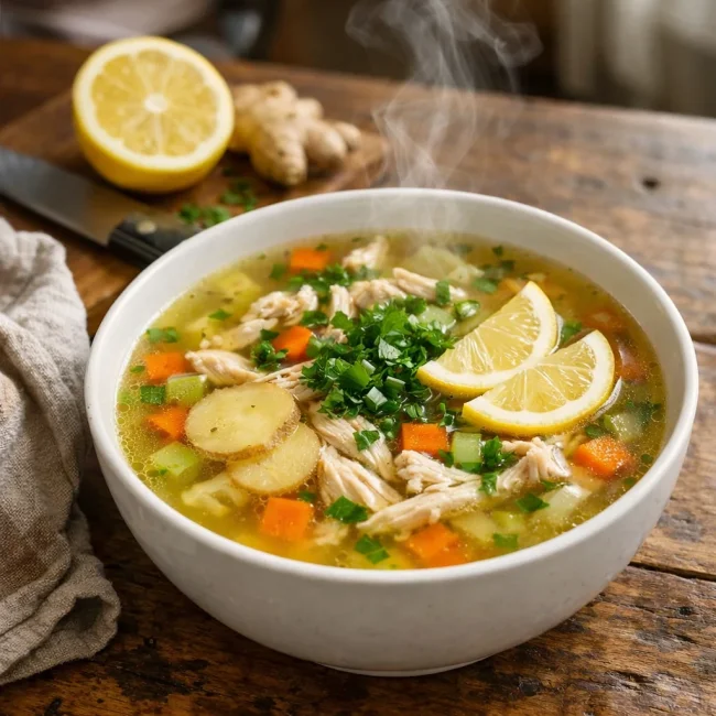 Lemon Ginger Chicken Soup
