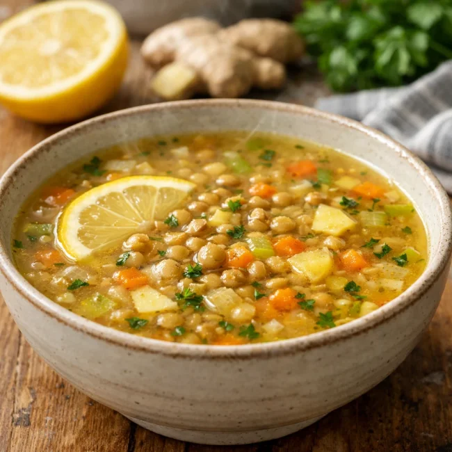 Lemon-Ginger Lentil Soup
