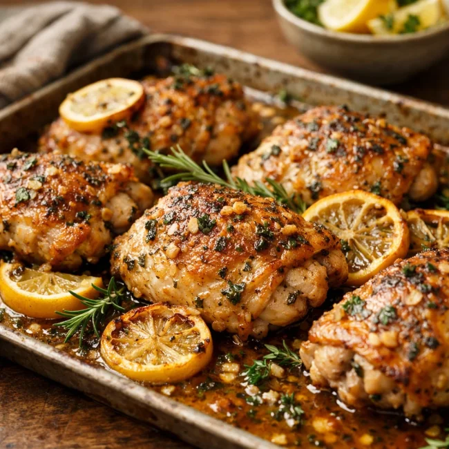 Lemon Herb Baked Chicken Thighs