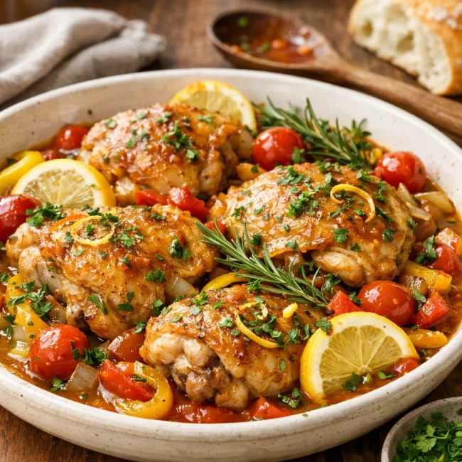 Lemon Herb Chicken Cacciatore