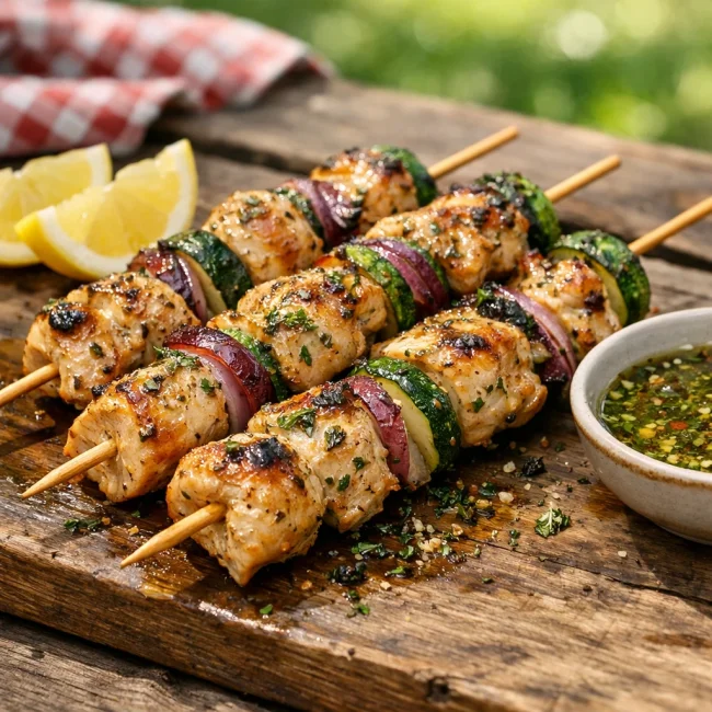 Lemon Herb Chicken Skewers