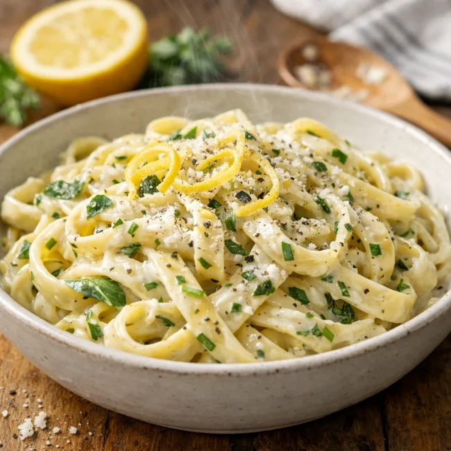 Lemon Herb Fettuccine Alfredo
