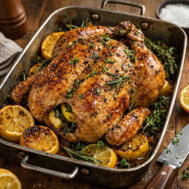 Lemon Herb Infused Roast Chicken