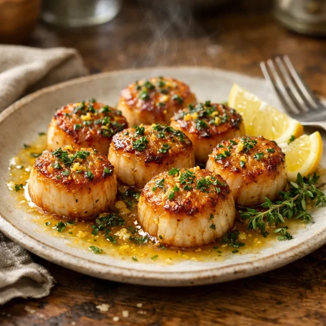 Lemon Herb Seared Scallops