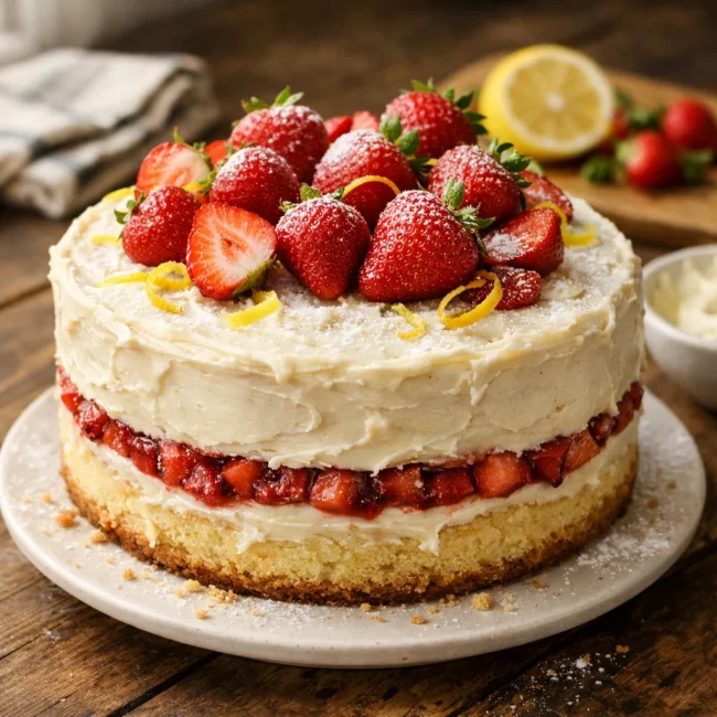 Lemon-Infused Strawberry Cake