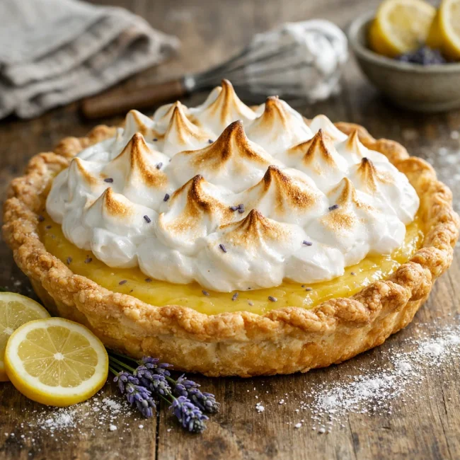 Lemon Lavender Meringue Pie