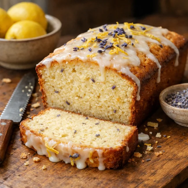 Lemon Lavender Sour Cream Pound Cake