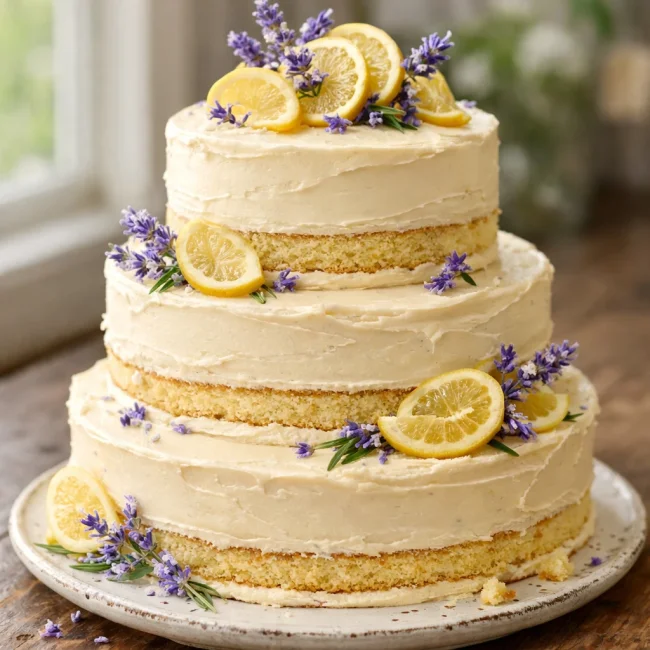 Lemon Lavender Wedding Cake