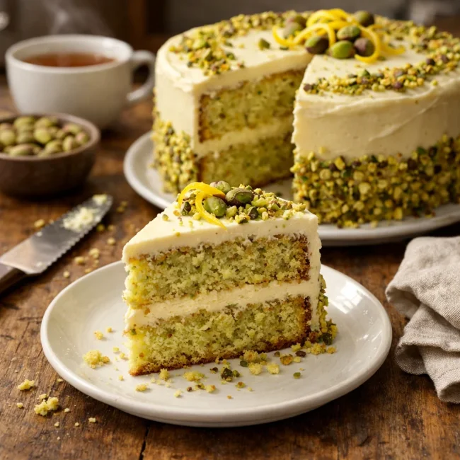 Lemon Pistachio Delight Cake