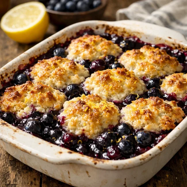 Lemon Zest Blueberry Cobbler