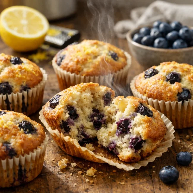 Lemon Zest Blueberry Muffins