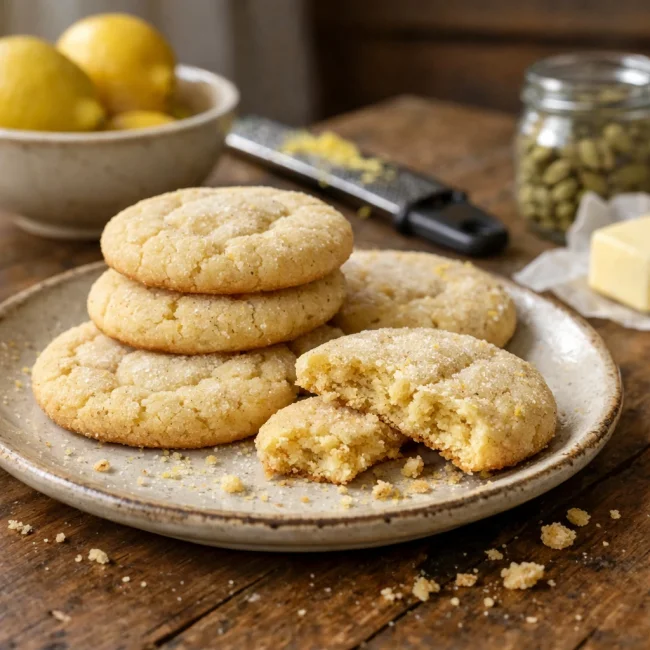 Lemon Zest Cardamom Sugar Cookies