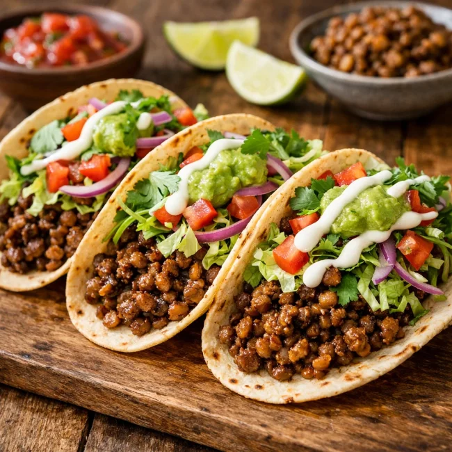 Lentil and Walnut Tacos