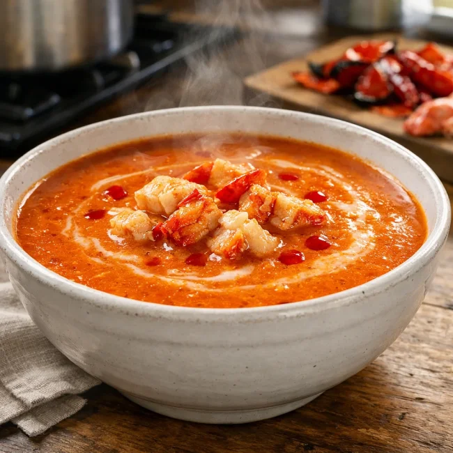 Lobster and Roasted Red Pepper Bisque
