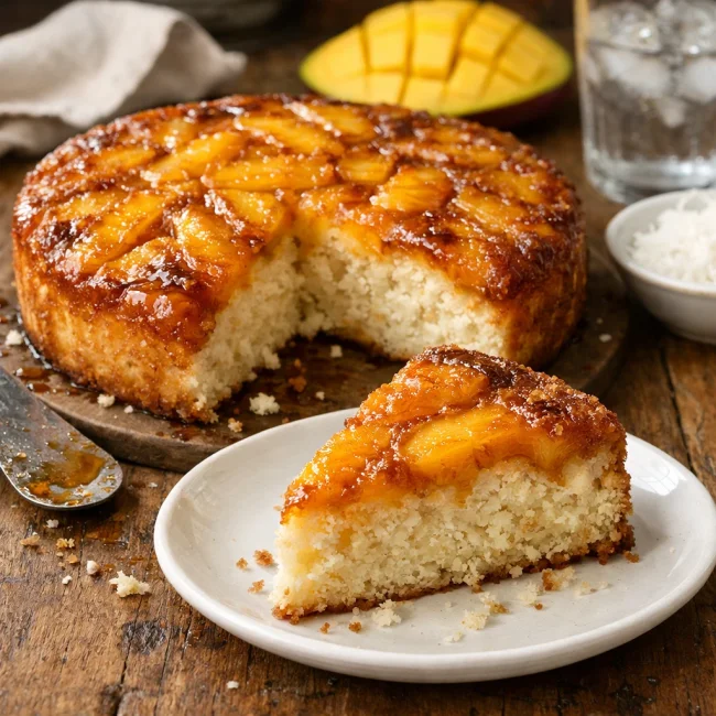 Mango Coconut Upside-Down Cake