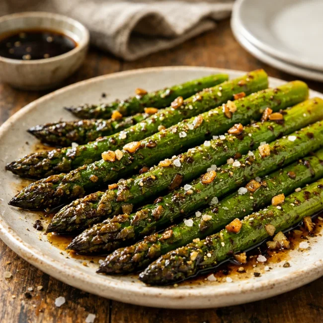 Maple Balsamic Roasted Asparagus