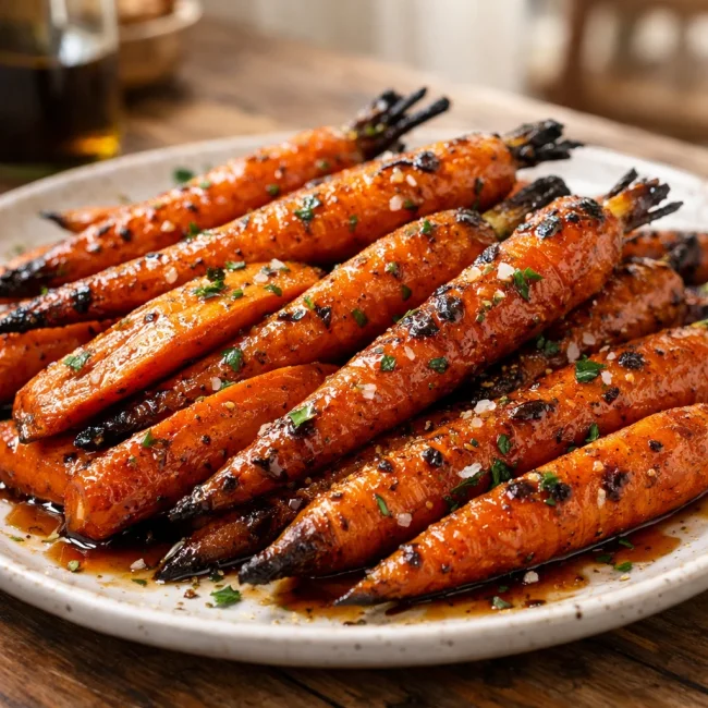 Maple Balsamic Roasted Carrots