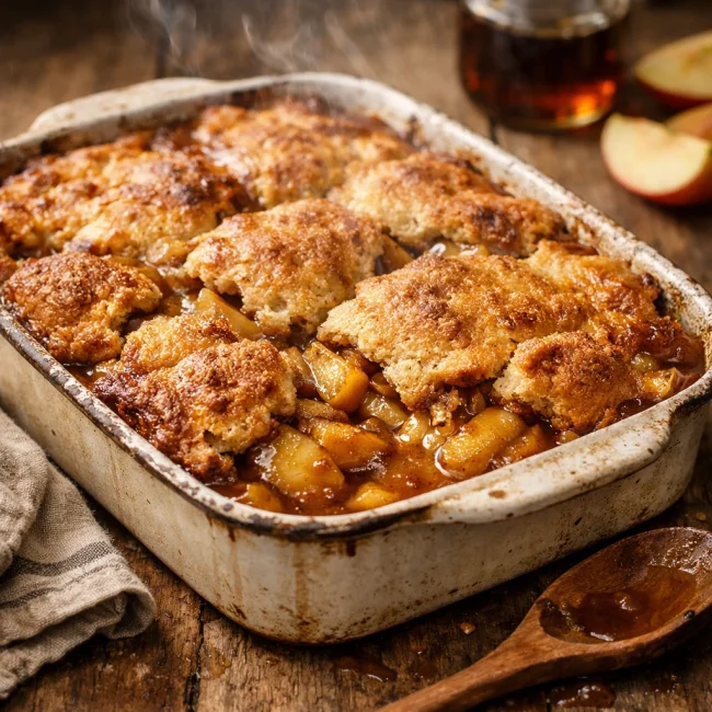 Maple Bourbon Apple Cobbler