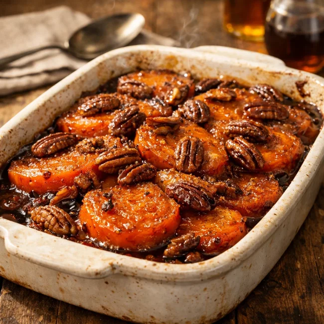 Maple Bourbon Candied Yams