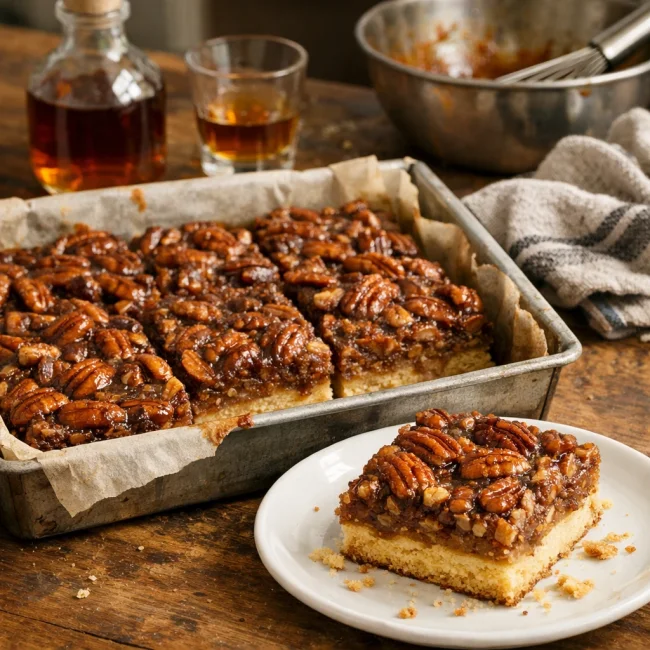 Maple Bourbon Pecan Pie Bars