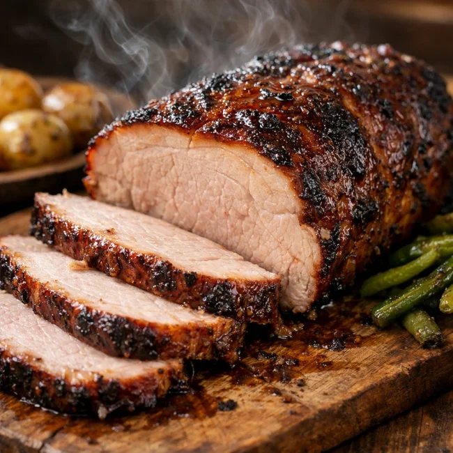 Maple-Bourbon Smoked Pork Loin Roast