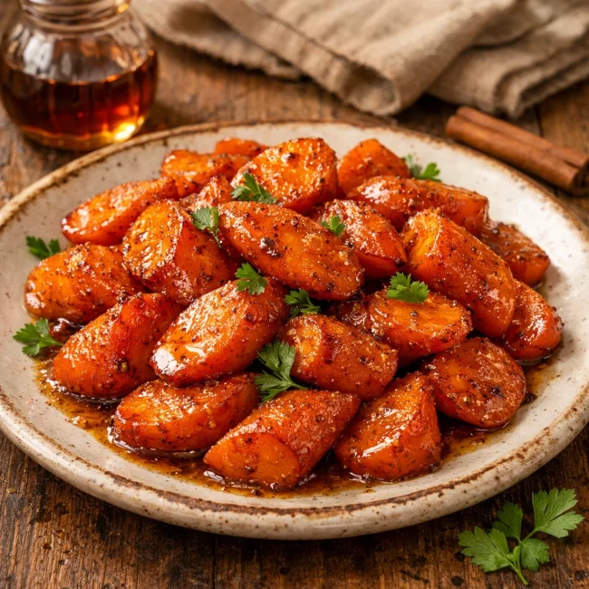 Maple Cinnamon Glazed Carrots