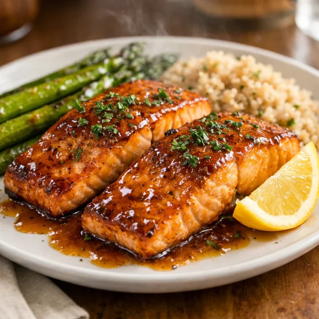 Maple Dijon Glazed Salmon
