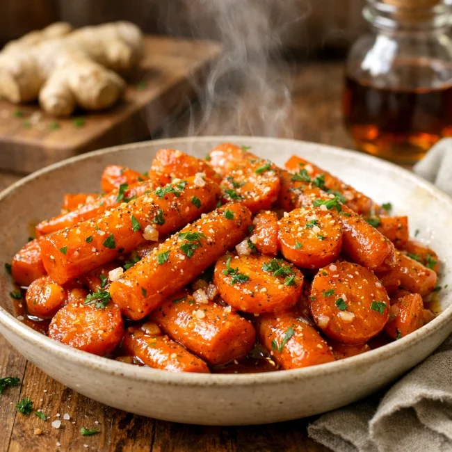 Maple Ginger Glazed Carrots