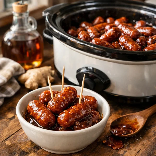 Maple Ginger Slow Cooker Smokies
