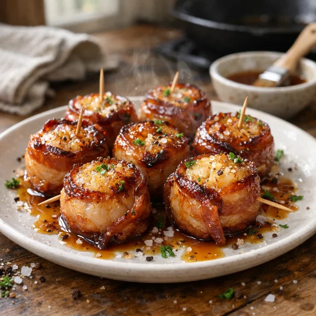 Maple-Glazed Bacon-Wrapped Scallops