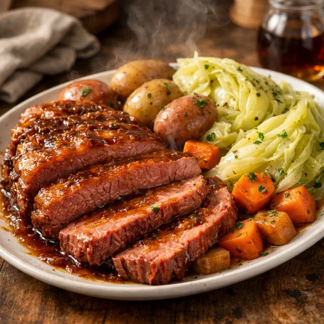 Maple-Glazed Corned Beef and Cabbage