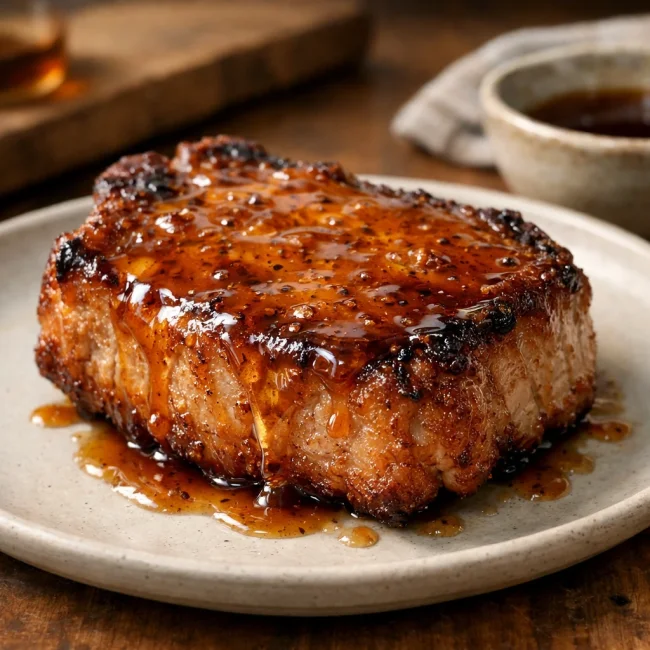 Maple Glazed Fried Pork Chop