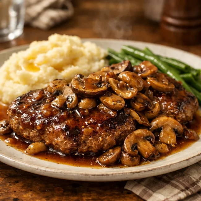 Maple-Glazed Salisbury Steak with Mushrooms