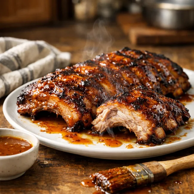 Maple Mustard Glazed Baby Back Ribs