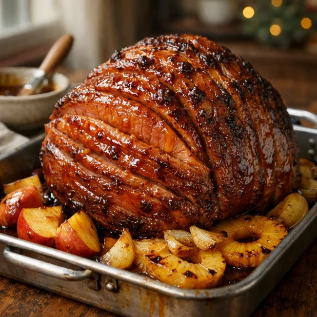 Maple-Mustard Glazed Baked Ham