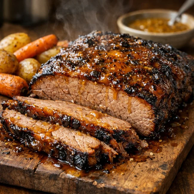 Maple Mustard Glazed Brisket