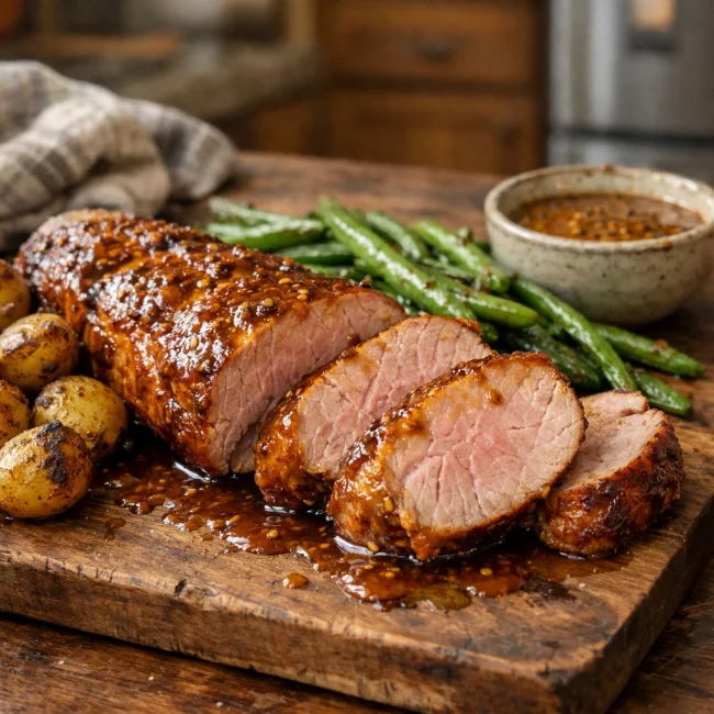 Maple Mustard Glazed Pork Tenderloin