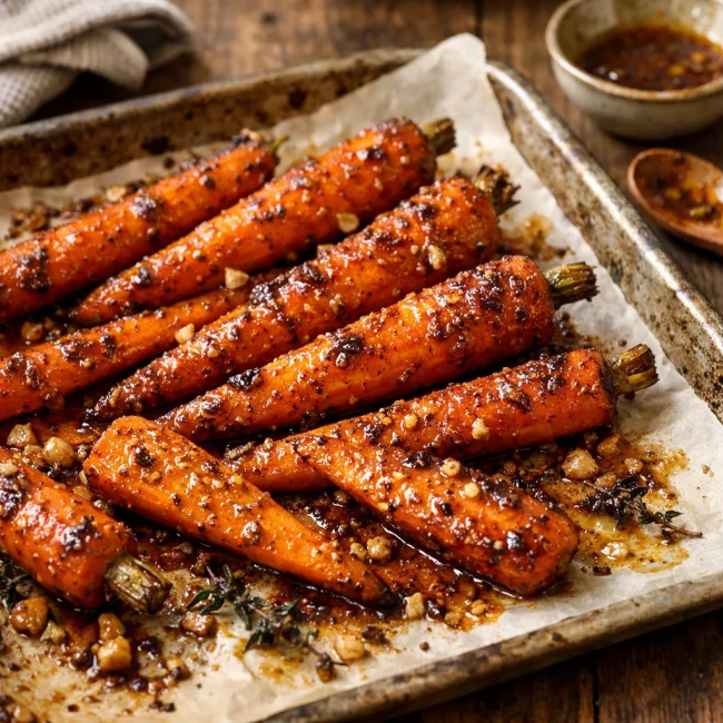 Maple-Mustard Roasted Carrots