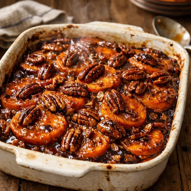 Maple-Pecan Candied Sweet Potato Casserole