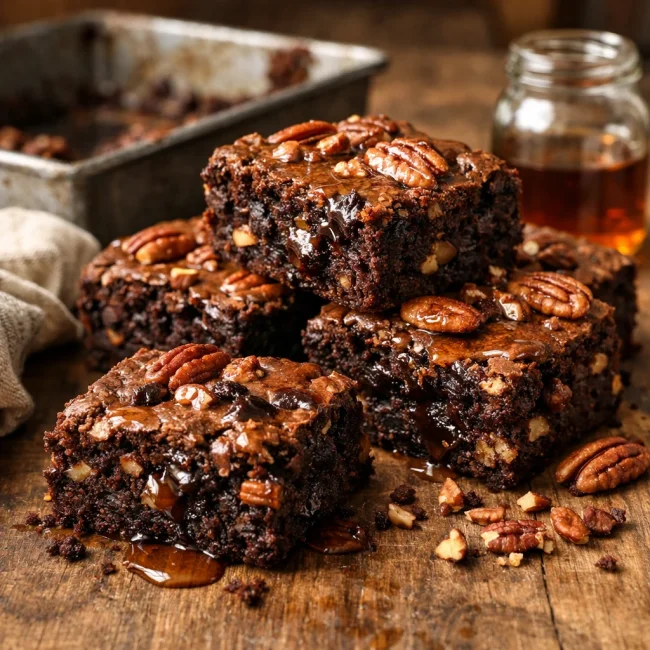 Maple Pecan Double Chocolate Brownies