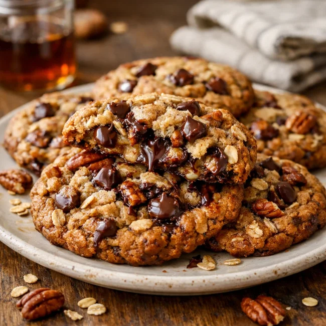 Maple Pecan Oatmeal Chocolate Chip Cookies