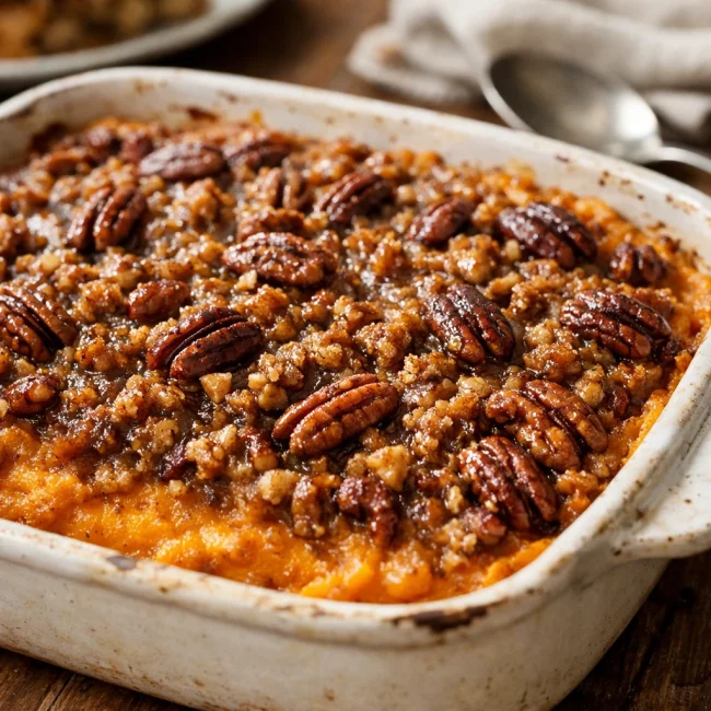Maple Pecan Sweet Potato Casserole